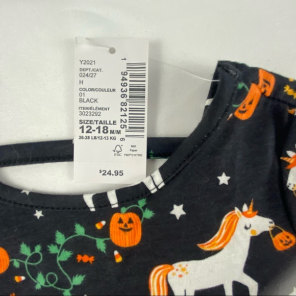 NWT Children's Place Halloween Unicorn Dress Size 12-18M - Picture 5 of 6